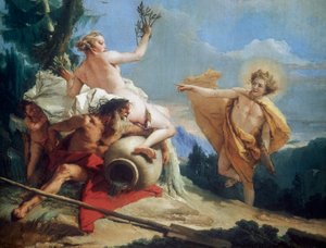 Apollo forfølger Daphne, c1755-1760 av Giovanni Battista Tiepolo