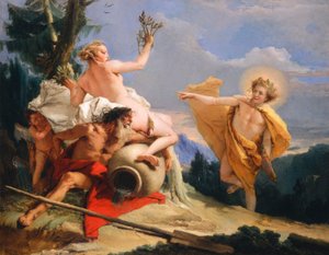 Apollo forfølger Daphne, ca. 1755-60 av Giovanni Battista Tiepolo