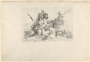 Bacchant, Satyr, and Fauness, from the Scherzi, ca. 1740.    1166840   no       norwegian Successfully Translated  Original: Liggende koe Translat: Liggende koe 1380543 no norwegian Successfully Translated Original: Eenden en ganzen Verschillende vogels (s av Giovanni Battista Tiepolo