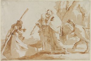 Flyvning til Egypt: Den hellige families embarking av Giovanni Battista Tiepolo