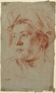 Hode av en ung mann med hatt av Giovanni Battista Tiepolo