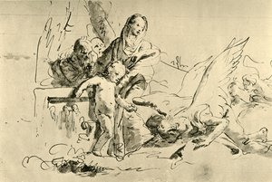 Heilige Familie und Engel, Mitte 18. Jahrhundert, 1928 von Giovanni Battista Tiepolo