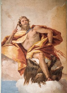 Jove the Thunderer with Eagle, fra Room of Olympian Deities in the Foresteria (Guesthouse) 1757 av Giovanni Battista Tiepolo