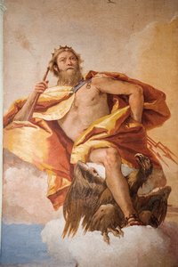 Jove the Thunderer with Eagle, fra Room of Olympian Deities in the Foresteria (Guesthouse) 1757 av Giovanni Battista Tiepolo