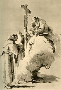 Madonna med to hellige munker, midten av 1700-tallet, 1928 av Giovanni Battista Tiepolo