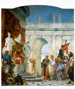 Großmut des Scipio, Detail aus Glories of Scipio Africanus und Alexander der Große, 1743 von Giovanni Battista Tiepolo