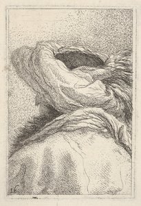 Mann mit Turban, in Büstenlänge von hinten im Dreiviertelprofil dargestellt, ca. 1770 von Giovanni Battista Tiepolo