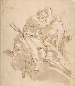 Meeresgottheit mit begleitender weiblicher Figur, ca. 1716-1770