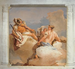 Mars und Venus, aus dem Raum der olympischen Götter in der Foresteria (Gästehaus), 1757 von Giovanni Battista Tiepolo