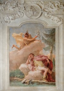 Mercury formaner Aeneas til å forlate Kartago, fra Aeneidens rom i Palazzina, 1757 av Giovanni Battista Tiepolo