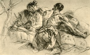 Orientalske kjøpmenn med vareballer, 1753, 1928 av Giovanni Battista Tiepolo