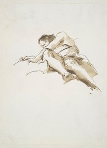 Tilbakelent mannsfigur sett nedenfra av Giovanni-Battista Tiepolo