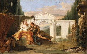 Rinaldo og Armida i Armidas fortryllede hage, overhørt av Carlo og Ubaldo av Giovanni Battista Tiepolo