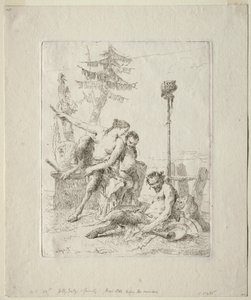 Scherzi di Fantasia: Der glückliche Satyr und seine Familie von Giovanni-Battista Tiepolo