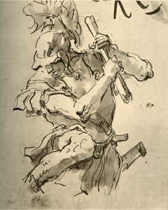 Soldat som løfter armen for å slå, midten av 1700-tallet, 1928 av Giovanni Battista Tiepolo