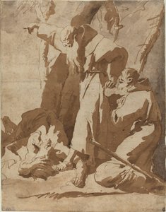 To munker med en liggende mann av Giovanni Battista Tiepolo