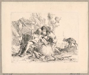 Two Philosophers and Boy, plate 22 fra Scherzi di Fantasia av Giovanni Battista Tiepolo