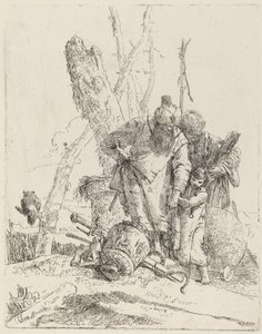 To turbanede tryllekunstnere og en gutt av Giovanni Battista Tiepolo