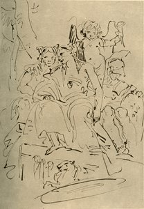 Two Women, Eros and a Soldier, midten av 1700-tallet, 1928 av Giovanni Battista Tiepolo