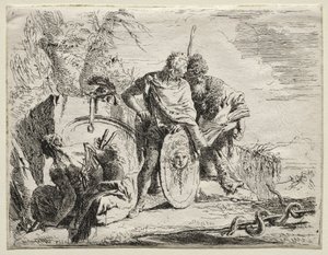 Ulike Caprices: Astrologen og den unge soldaten. av Giovanni Battista Tiepolo