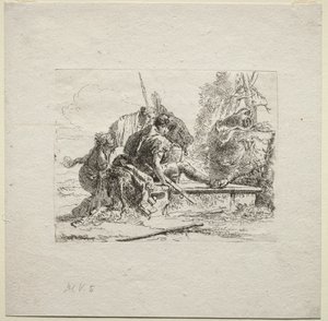 Ulike Caprices: De to soldatene og de to kvinnene av Giovanni Battista Tiepolo
