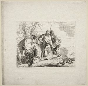 Ulike Caprices: Den unge soldaten og astrologen av Giovanni Battista Tiepolo