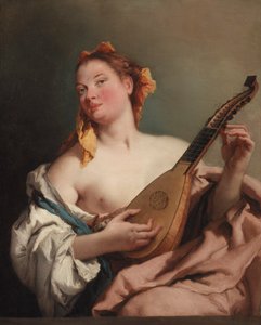 Frau mit Mandoline von Giovanni-Battista Tiepolo