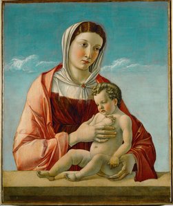 Madonna og barnet (maleri på tre) av Giovanni Bellini