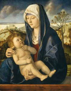 Madonna og barn i et landskap, ca. 14901500. av Giovanni Bellini