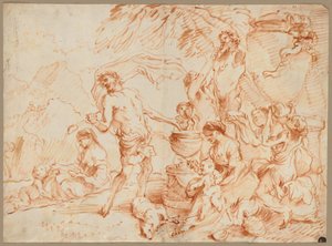 Bacchanal Before a Herm, tidlig på 1660-tallet. av Giovanni Benedetto Castiglione