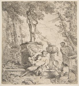 Bacchanal foran et alter for gudene, ca. 1645. av Giovanni Benedetto Castiglione