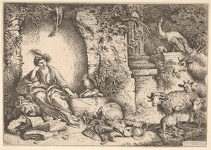 Circe forandret følgesvennene til Ulysses til beist, 1650-1651. av Giovanni Benedetto Castiglione