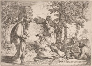 Diogenes søker etter en ærlig mann av Giovanni Benedetto Castiglione