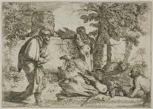 Diogenes søker en ærlig mann av Giovanni Benedetto Castiglione