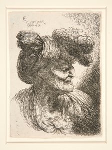 Figur mot høyre, fra serien Small Studies of Heads av Giovanni Benedetto Castiglione