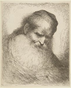 Hode av en skjeggete gammel mann av Giovanni Benedetto Castiglione