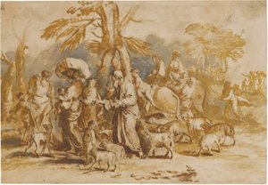 Hirtenfamilie auf der Reise (Reise Jakobs)
