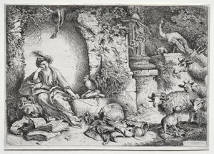 La Mèlancolie, ca. 1660-1665. av Giovanni Benedetto Castiglione