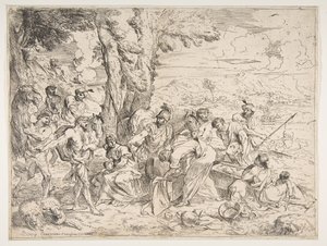 Laban søker etter avguder blant Jacobs eiendeler, ca. 1635-40. av Giovanni Benedetto Castiglione
