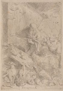 Noah og dyrene som går inn i arken av Giovanni Benedetto Castiglione