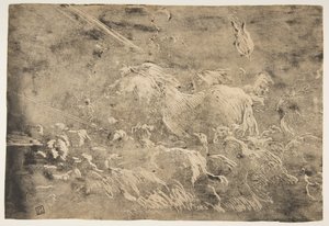 Noah og dyrene som går inn i arken, 1650-55. av Giovanni Benedetto Castiglione
