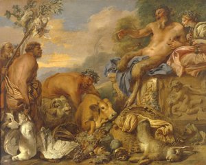 Satyrer som bringer gaver, tidlig på 1640-tallet.