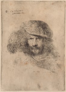 Selvportrett(?), Iført en plymet caps ["Portrett av Bernini"]