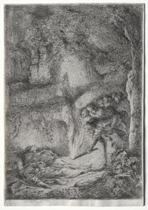 Oppdagelsen av likene til de hellige Peter og Paul av Giovanni Benedetto Castiglione
