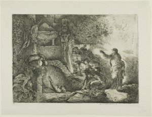 Oppreisningen av Lasarus av Giovanni Benedetto Castiglione