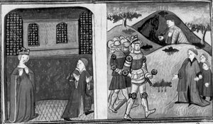Dekameron, Frankrikes konges kone anklager greven av Antwerpen; greven forsones med kongen. Andre dag, historie 8 av Giovanni Boccaccio