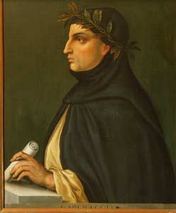 Giovanni Boccaccio , renessansepoet (maleri på tre)