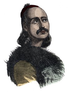 Markos Botsaris (Marco Botzaris) general and hero of the Greek War of Independence 1788-1823 - engraving by Giovanni Boggi av Giovanni Boggi