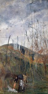 Bondekvinne plukker opp vasken av Giovanni Boldini