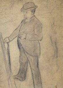 Portrett av Boldini, av Edgar Degas (1834-1917), tegning av Giovanni Boldini